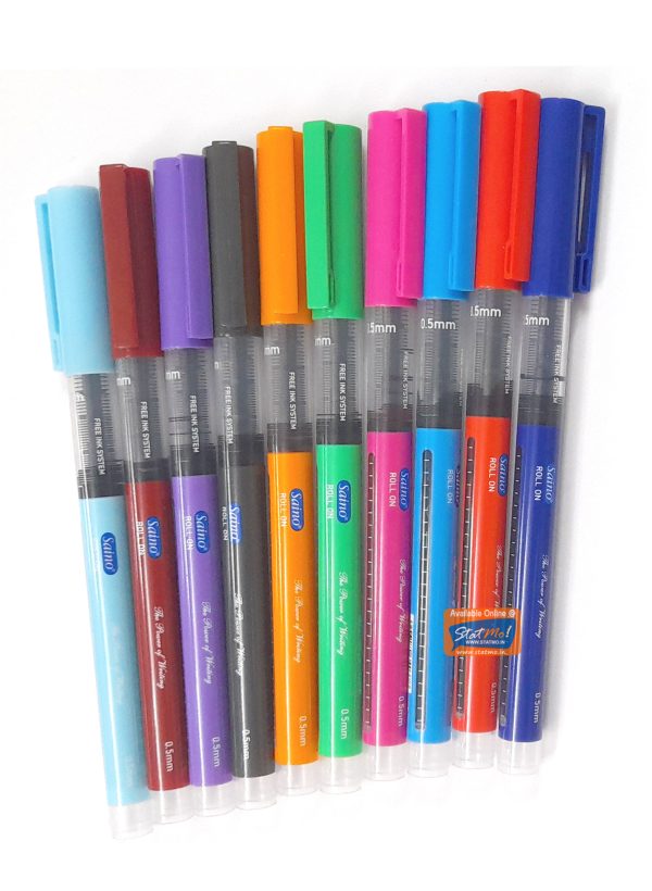 Saino Roll-on Roller Pen Assorted Set by StatMo.in