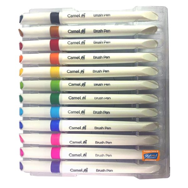 Camlin Brush Pens Colour 12 Shades by StatMo.in