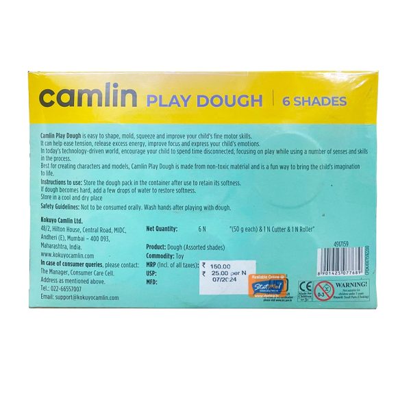 Camlin Play Dough 6 Shades by StatMo.in