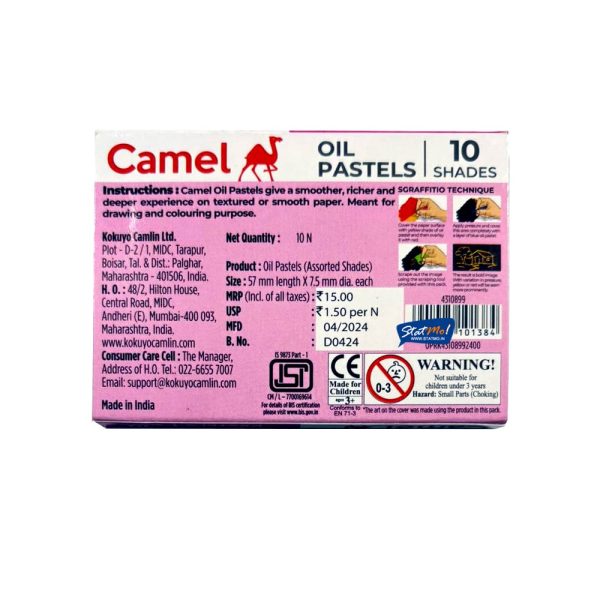 Camel Oil Pastels 10 Shades by StatMo.in