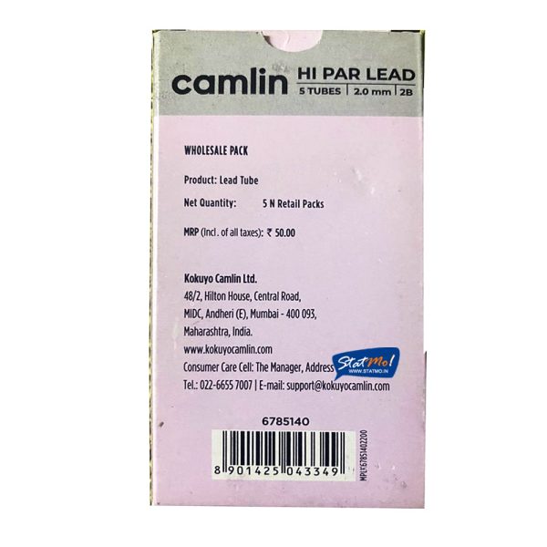 Camlin Hi-Par Leads 2MM Set of 5 by StatMo.in