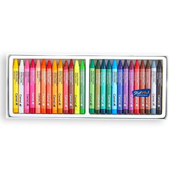 Camel Wax Crayons Extra Long 26 Shades by StatMo.in