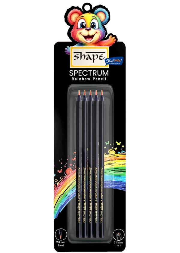 Shape Spectrum Rainbow Pencil Set of 5 by StatMo.in