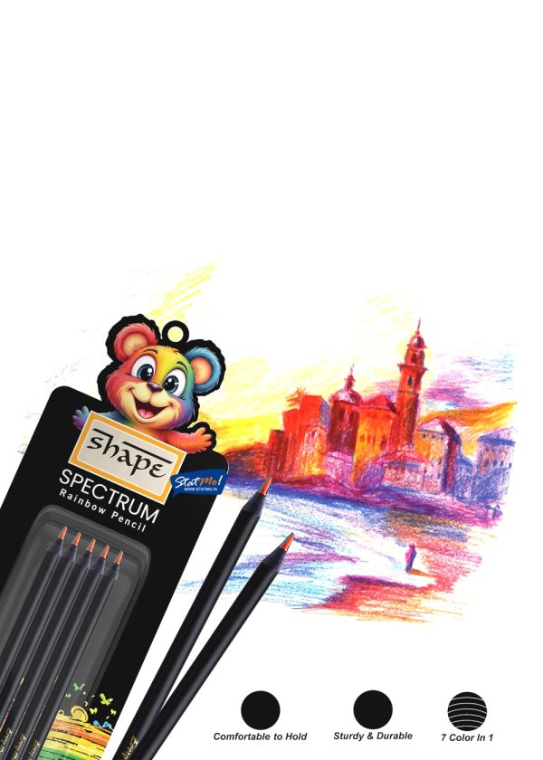Shape Spectrum Rainbow Pencil Set of 5 by StatMo.in