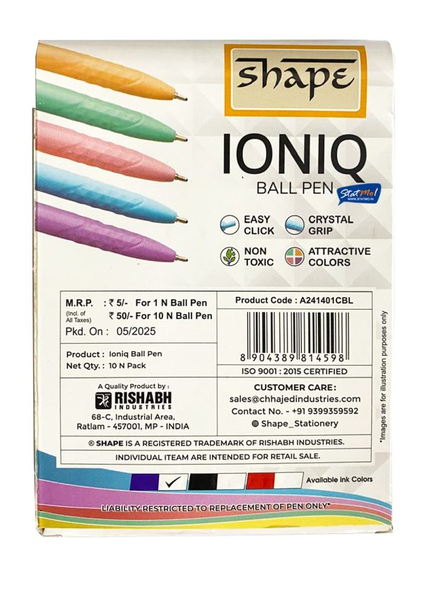 Shape Ioniq Ball Pen (Pack of 10) by StatMo.in
