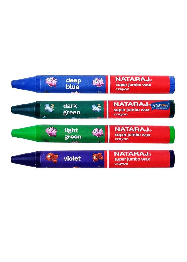 Nataraj Super Jumbo Wax Crayon 12 Shades by StatMo.in