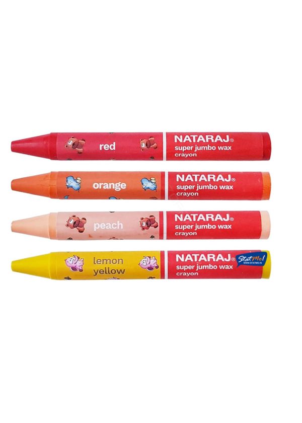 Nataraj Super Jumbo Wax Crayon 12 Shades by StatMo.in
