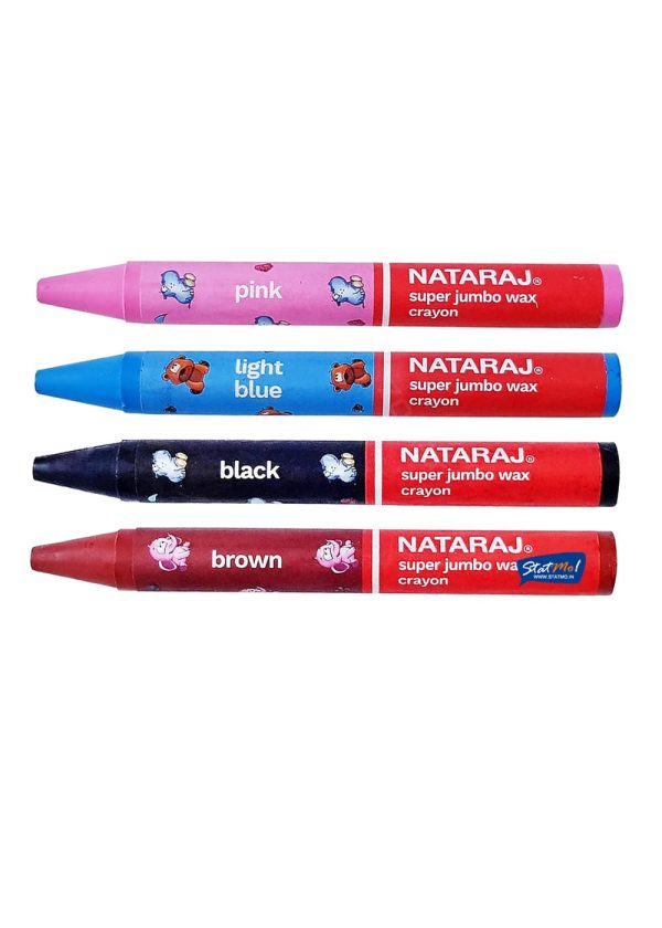 Nataraj Super Jumbo Wax Crayon 12 Shades by StatMo.in