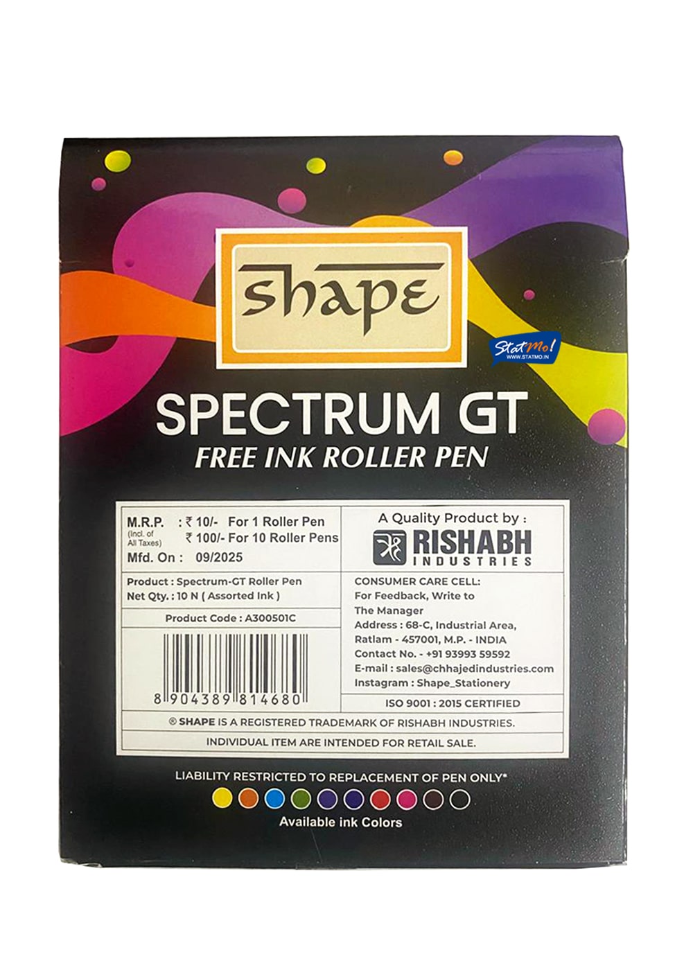 Shape Spectrum GT Free Ink Roller Pen (Pack of 10) – StatMo