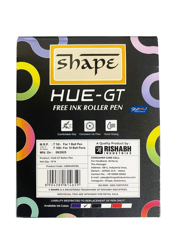 Shape Hue-GT Free Ink Roller Pen by StatMo.in