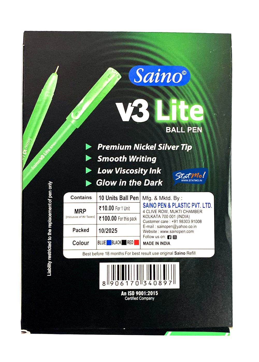 Saino V3 Lite Ball Pens (Pack of 10) – StatMo