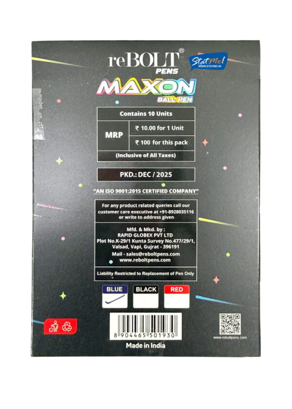 Rebolt Maxon Ball Pens by StatMo.in