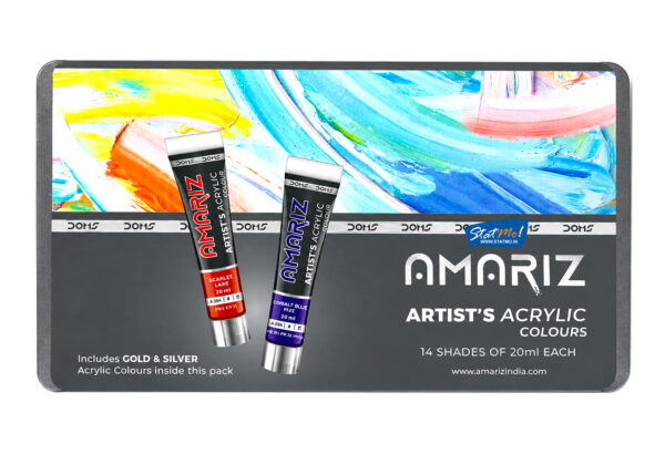 Doms Amariz Artist Acrylic Colours Tubes 14 Shades by StatMo.in