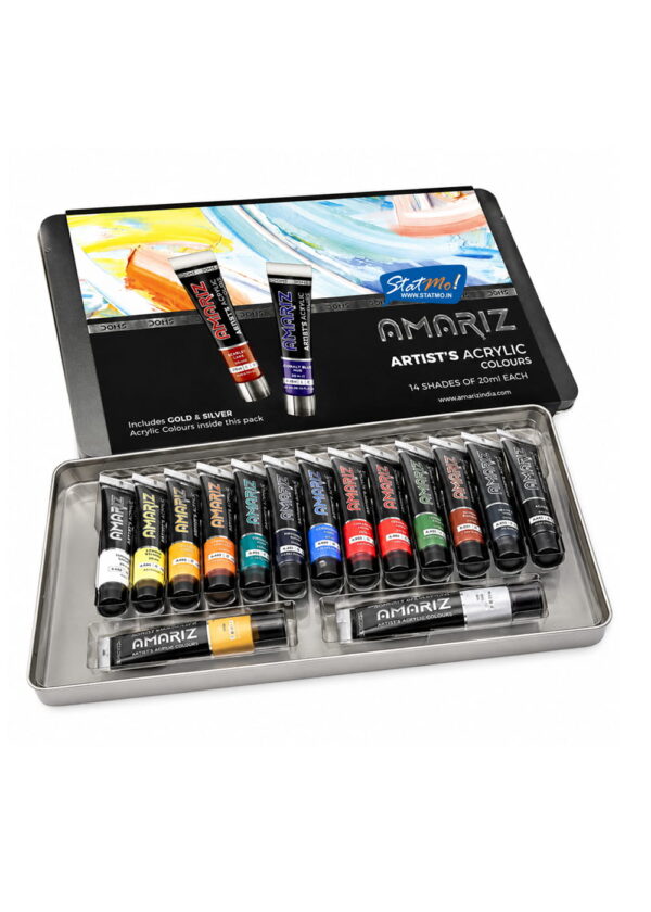 Doms Amariz Artist Acrylic Colours Tubes 14 Shades by StatMo.in