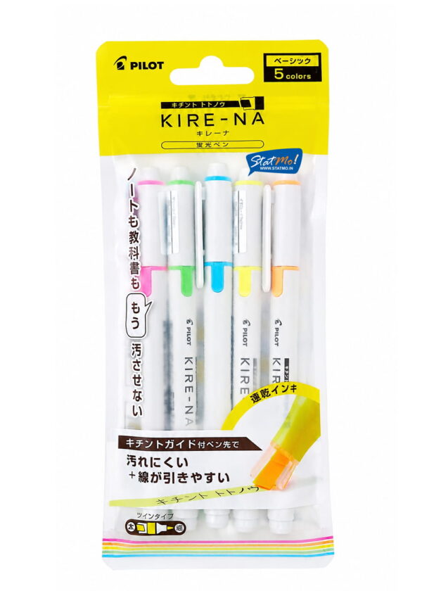 Pilot Kire-NA Highlighters Set of 5 by StatMo.in