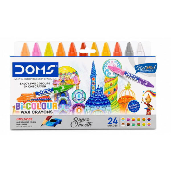 Doms Bi Colour Wax Crayons 24 Shades by StatMo.in