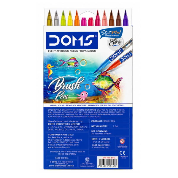 Doms Brush Pens Colour 26 Shades by StatMo.in