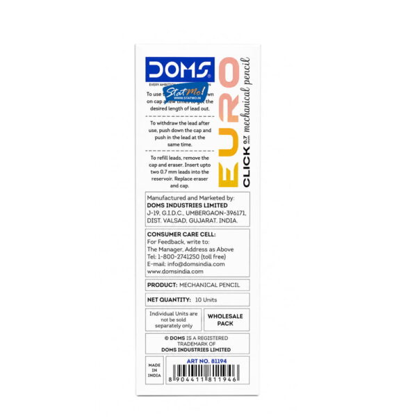 Doms Euro Click Mechanical Pencils 0.7mm by StatMo.in