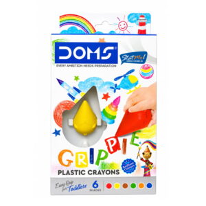 Doms Grippie Plastic Crayons 6 Shades by StatMo.in