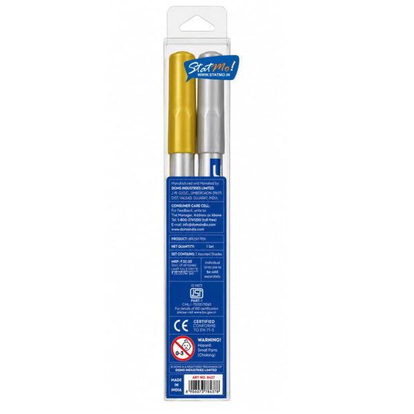 Doms Metallic Brush Pens Silver & Gold by StatMo.in