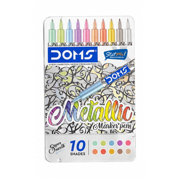Doms Metallic Marker Pens 10 Shades by StatMo.in
