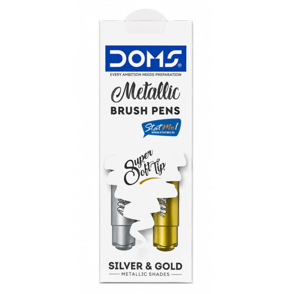 Doms Metallic Brush Pens Silver & Gold by StatMo.in