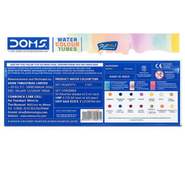 Doms Water Colour Tubes 14 Shades by StatMo.in