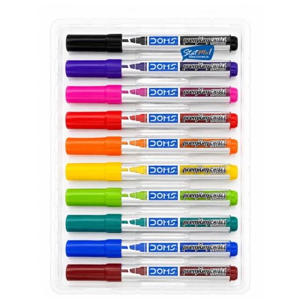 Doms Premium Chisel Tip Marker 10 Shades by StatMo.in