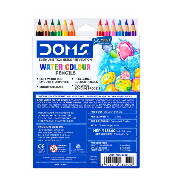 Doms Water Colour Pencils 12 Shades by StatMo.in