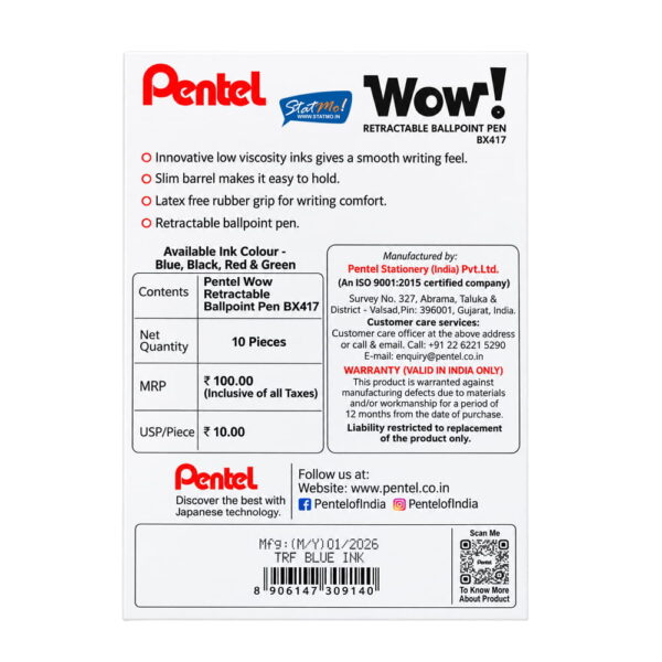 Pentel Wow Retractable Ballpoint Pens by StatMo.in